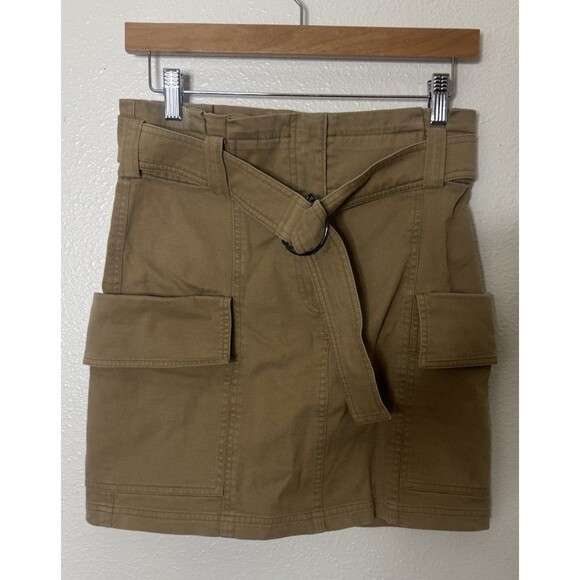 A.L.C. 'Mia' Belted tan beige Mini Skirt Size 4 - Picture 2 of 8